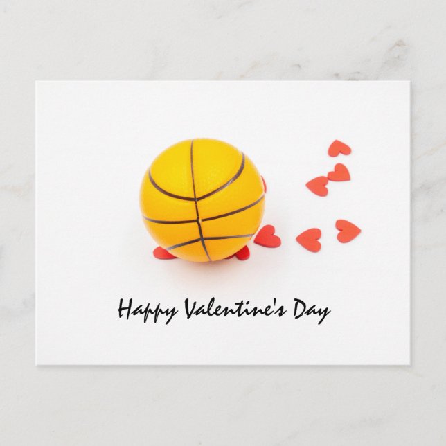 Cartão Postal Basquete Dia de os namorados de basquete com amor (Frente)