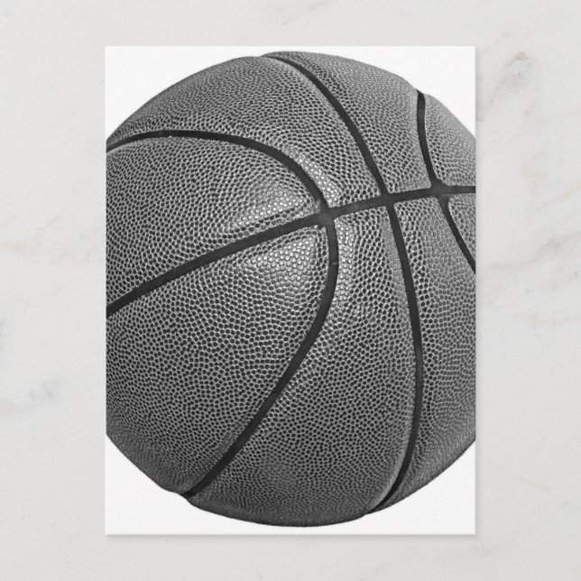 Cartão Postal Basquete em Escala de Cinza (Frente)