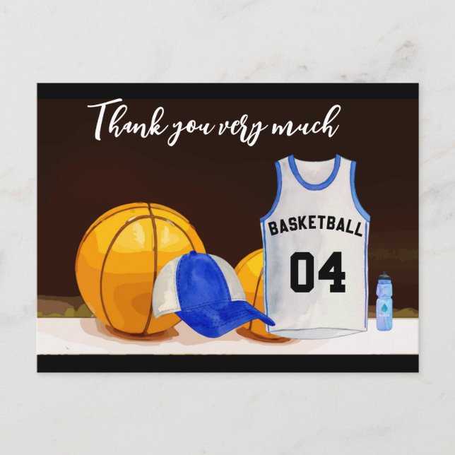 Cartão Postal Basquete Muito obrigado pelo jogador (Frente)