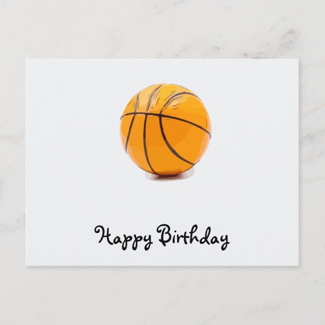 Cartão Postal Basquete no segundo aniversário feliz de fundo bra (Frente)