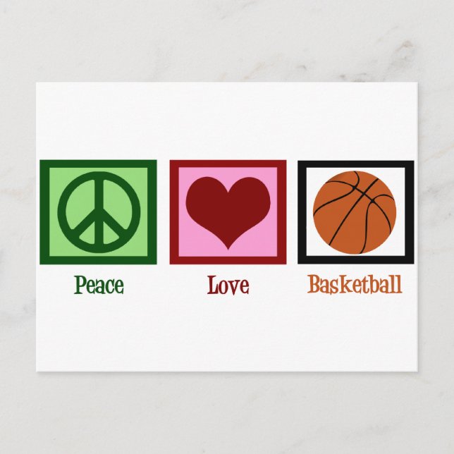 Cartão Postal Basquete Peace Love (Frente)