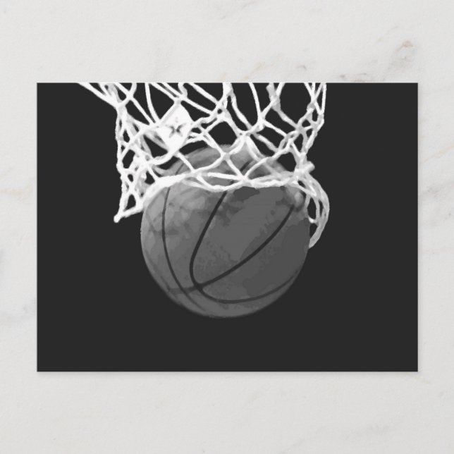 Cartão Postal Basquete preto e branco (Frente)