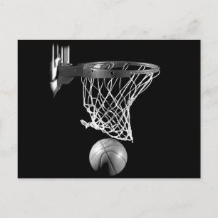 Cartão Postal Basquete preto e branco