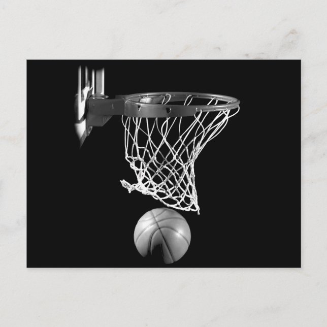 Cartão Postal Basquete preto e branco (Frente)