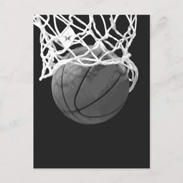 Cartão Postal Basquete preto e branco (Frente)