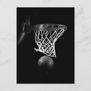 Cartão Postal Basquete preto e branco