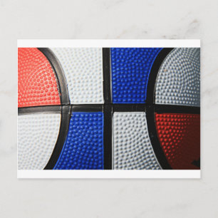 Cartão Postal Basquete Vermelho Branco E Azul