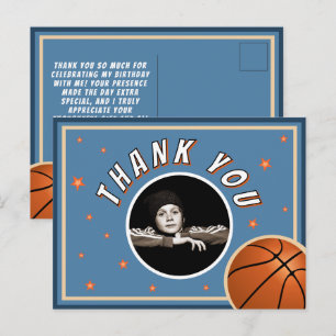 Cartão Postal Basquetebol Bola Esportes Aniversário Foto Obrigad