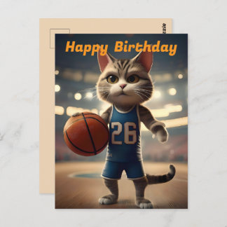 Cartão Postal "Basquetebol com um Lado de Atitude de Gato" Anive
