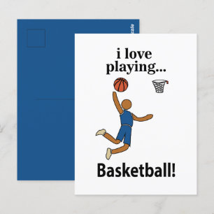 Cartão Postal Basquetebol Eu Amo Jogar Basquetebol