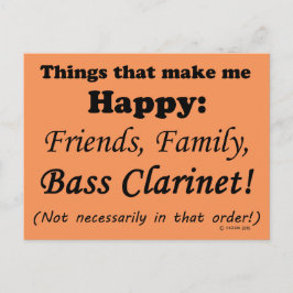 Cartão Postal Bass Clarinet Me Faz Feliz