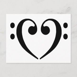 Cartão Postal Bass Clef Heart