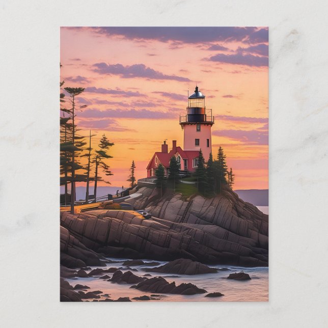 Cartão Postal Bass Harbor Head Lighthouse Sunrise (Frente)