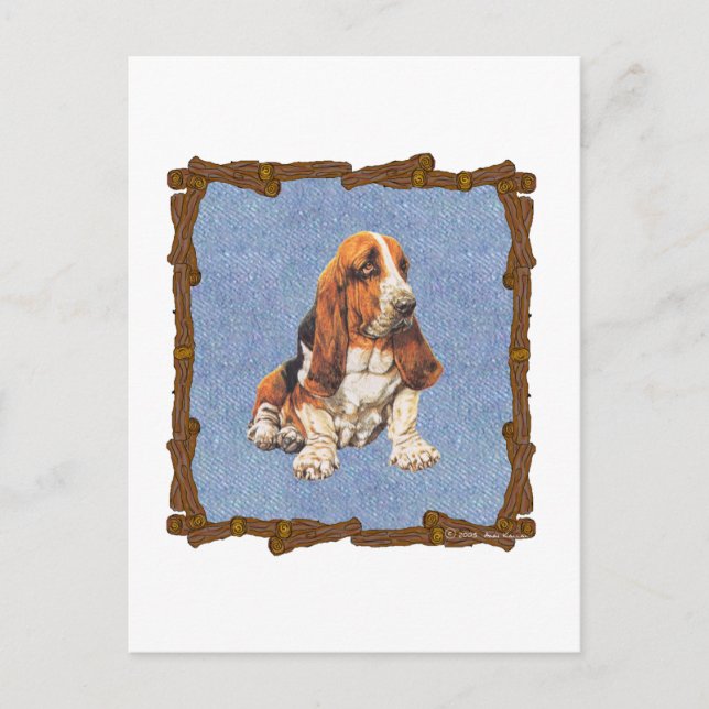 Cartão Postal Basset Hound (Frente)