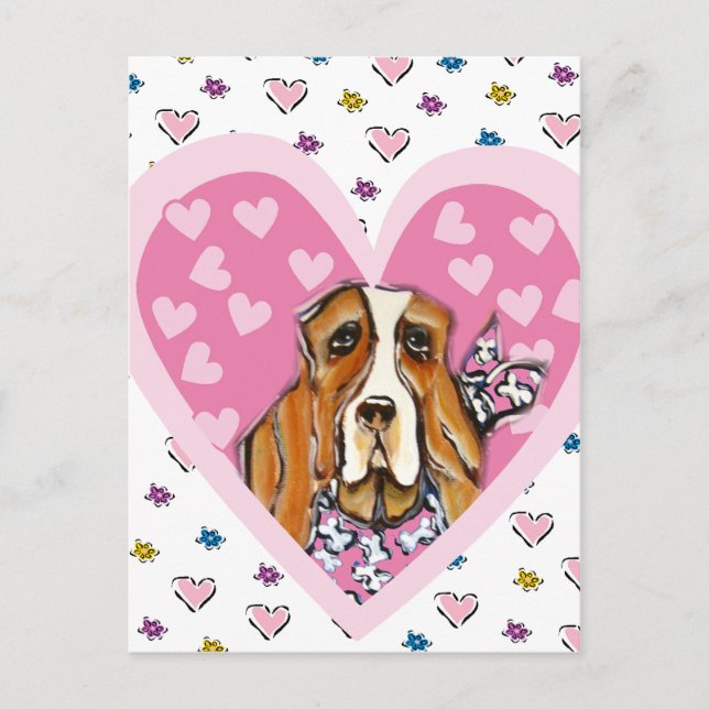 Cartão Postal Basset Hound (Frente)
