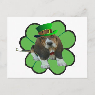 Cartão postal Basset Hound Happy Day Clover