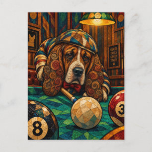 Cartão Postal Basset Hound, Mosaico Geométrico