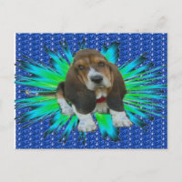 Cartão postal Basset Hound Sheldon