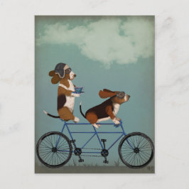 Cartão Postal Basset Hound Tandem