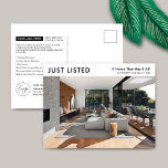 Cartão Postal Basta Listar Propriedade Minimalista Para Marketin<br><div class="desc">Mínimalista Imobiliário Para venda de marketing postal com espaço para seu logotipo e uma grande foto de propriedade. Este cartão postal de marketing imobiliário, preto e branco, totalmente personalizável, apresenta um simples design com espaço para o seu texto personalizado e detalhes de propriedade. Uma maneira fácil de anunciar suas listas...</div>
