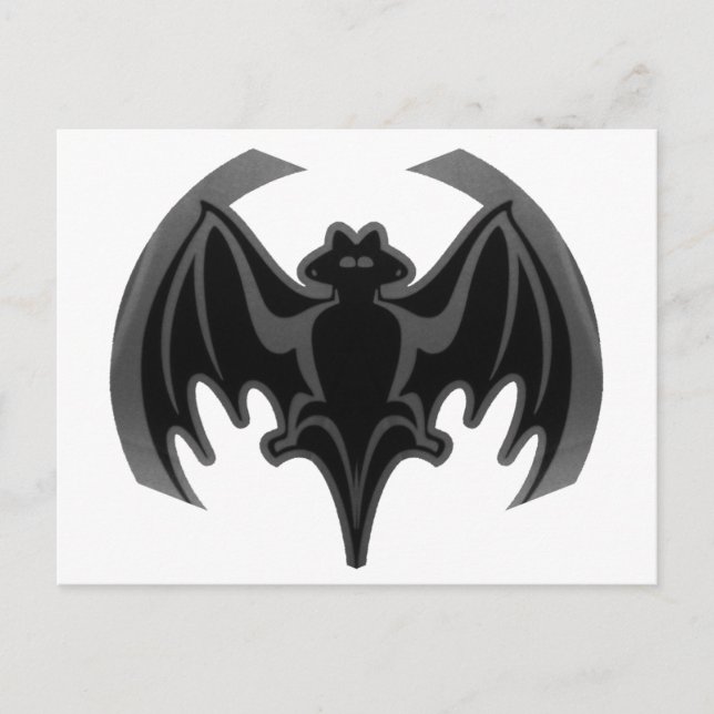 Cartão Postal Bat Black Inv The MUSEUM Zazzle Gifts (Frente)
