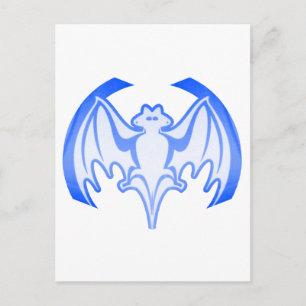 Cartão Postal Bat Blue Inv The MUSEUM Zazzle Gifts