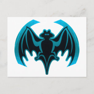 Cartão Postal Bat Cyan O MUSEUM Zazzle dá presentes