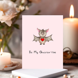 Cartão Postal Bat de Aquarela Pandêmica do Namorados de Quarente