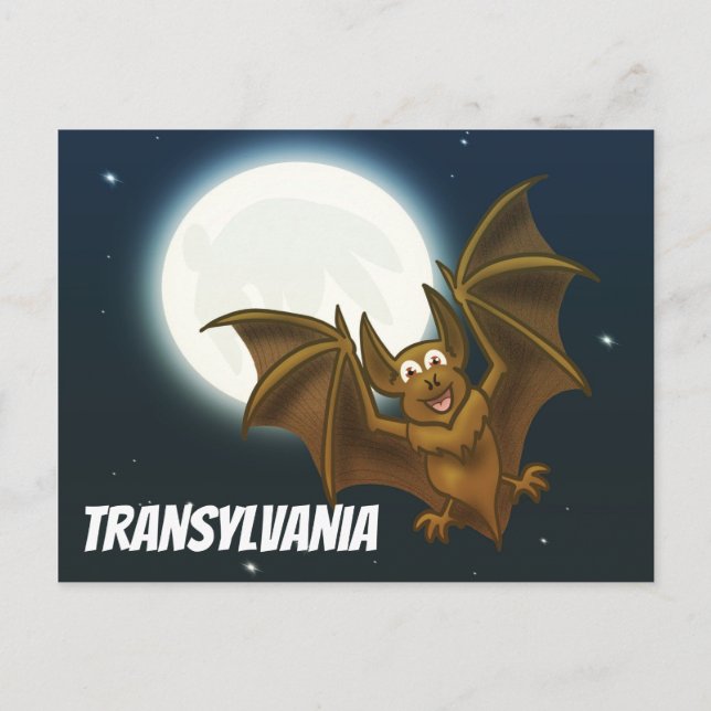 Cartão Postal Bat de Voo da Transilvânia (Frente)