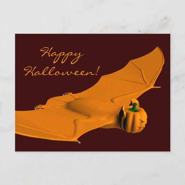 Cartão Postal Bat do Halloween estranho (Frente)