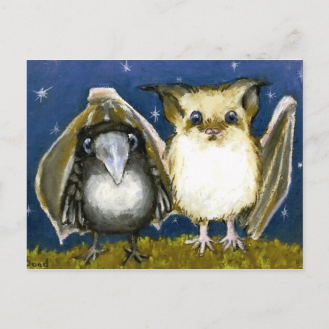 Cartão Postal Bat e raven (Frente)