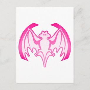 Cartão Postal Bat Magenta Inv The MUSEUM Zazzle Gifts