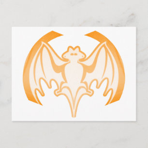 Cartão Postal Bat Orange Inv The MUSEUM Zazzle Gifts