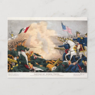 Cartão Postal Batalha de Buena Vista na Guerra Americana de 1847