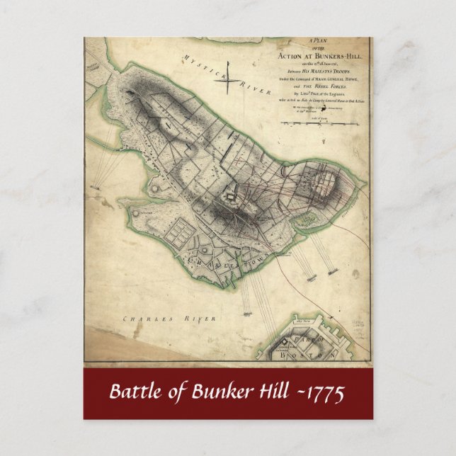 Cartão Postal Batalha de Bunker Hill -1775 (Frente)