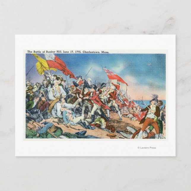 Cartão Postal Batalha de Bunker Hill Scene - Charlestown, MÃES (Frente)