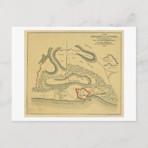 Cartão Postal Batalha de Forte Henry - Mapa Panorâmico da Guerr