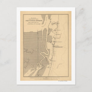 Cartão Postal Batalha de Forte Sumter - Guerra Civil Panorâmico 