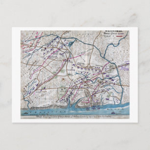 Cartão Postal Batalha de Shiloh - Mapa Panorâmico da Guerra Civ