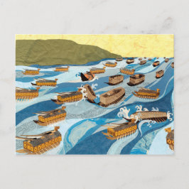 Cartão Postal Batalha do estreito de Myeongnyang do navio TURTLE