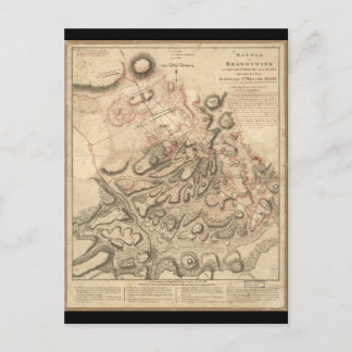 Cartão Postal Batalha do Mapa da Revolução Americana de Brandywi