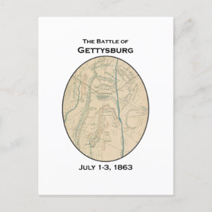 Cartão Postal Batalha do Mapa de Gettysburg