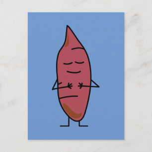 Cartão Postal Batata doce Yam Yams Batatas felizes assadas