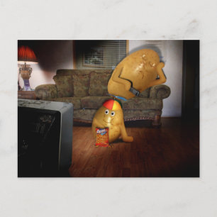 Cartão Postal Batatas com o pai dormindo no sofá