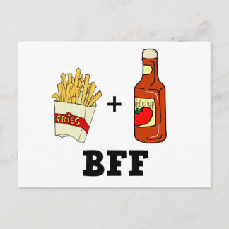 Cartão Postal Batatas fritas e Ketchup BFF