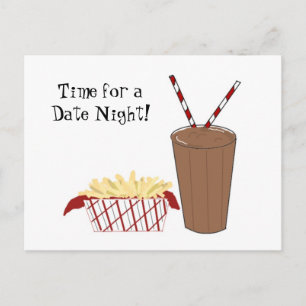 Cartão Postal Batatas Fritas e um Milkshake