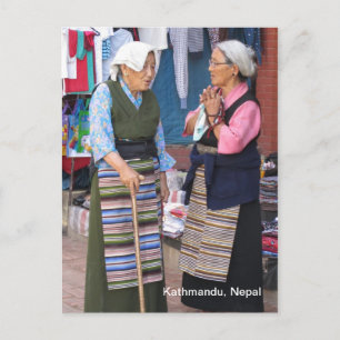 Cartão Postal Bate-papo de manhã em Boudha Stupa