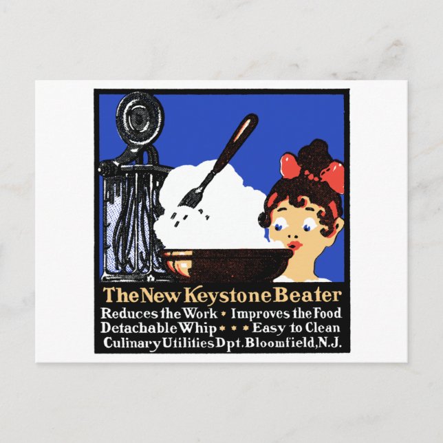 Cartão Postal Batedeira Keystone 1900 (Frente)