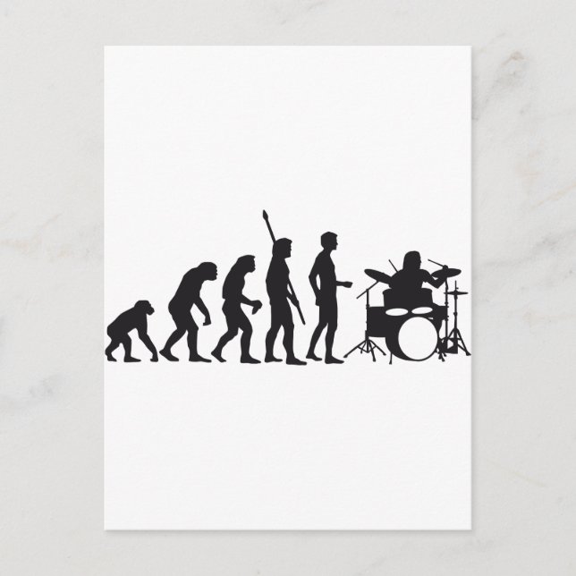 Cartão Postal baterista de evolução (Frente)