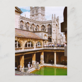 Cartão Postal Bath, termas romanas e Bath Abbey